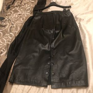 Woman leather skirt